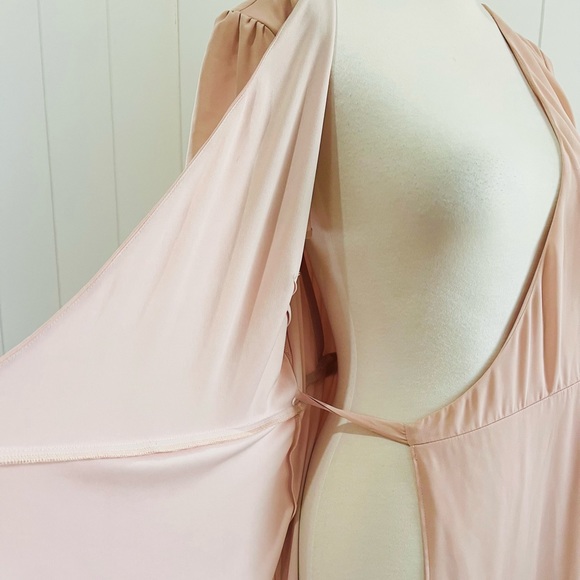 Show me your MUMU True  Wrap Maci Dress women size Large Salmon - Picture 6 of 15